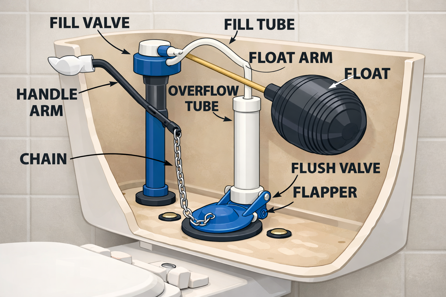 Fixing a running toilet