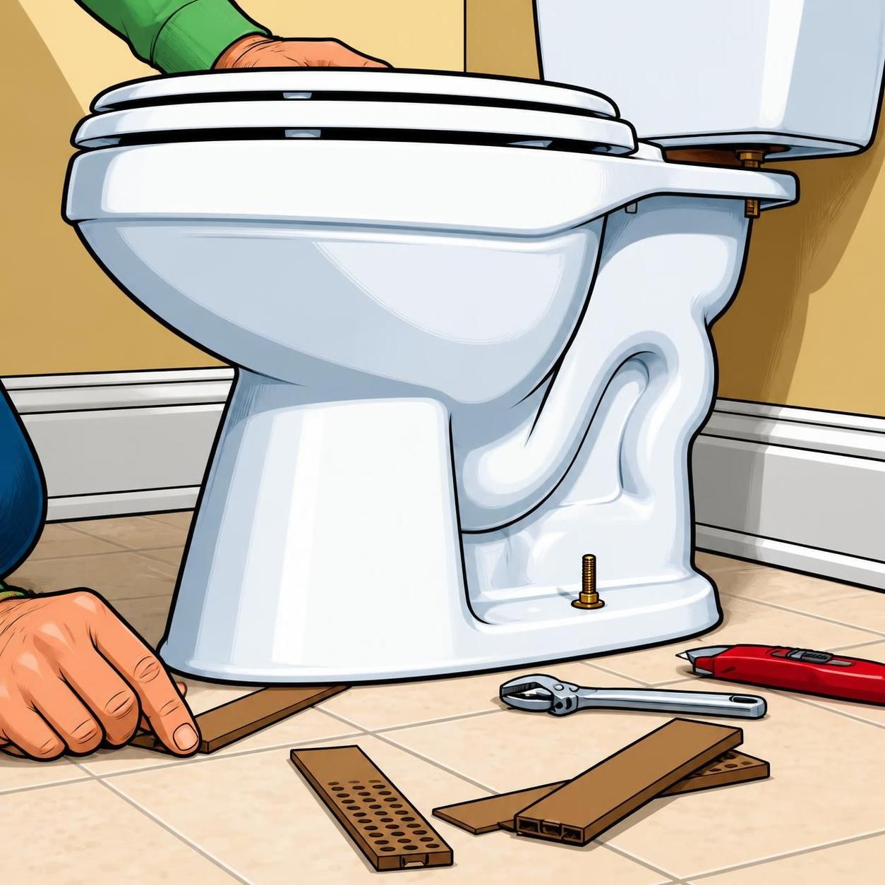 Repairing a rocking or loose toilet